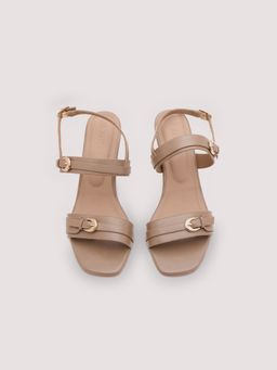 DA NAPPA - Beige Zephyra Spool Heels