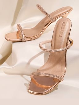 DA NAPPA - Rose Gold Krynza Spool Heels