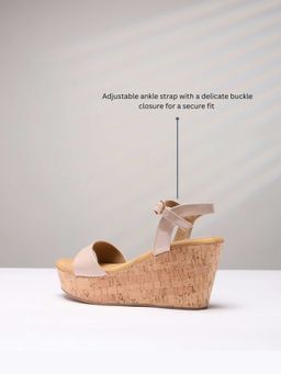 DA NAPPA - Nude Corkette Cork Wedge