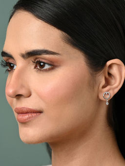 CLARA - Women 925 Silver Plated Zirconia Anja Bali Drop Earrings