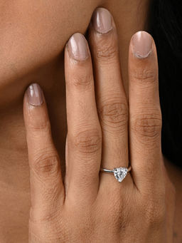 CLARA - Women 925 Silver Plated Adjustable Orla Classic Heart Solitaire Ring