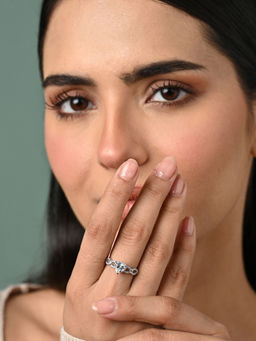 CLARA - Women 925 Silver Plated Adjustable Alfie Heart Engagement Ring