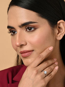 CLARA - Women 925 Silver Plated Adjustable Irina Stylish Solitaire Ring