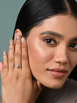 CLARA - Women 925 Silver Plated Adjustable Karine Heart Solitaire Promise Ring