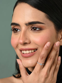 CLARA - Women 925 Silver Plated Adjustable Alma Princess Cut Solitaire Ring