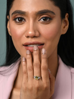 CLARA - Women 925 Silver Plated Adjustable Anya Fancy Yellow Solitaire Ring