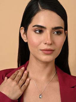 CLARA - Women 925 Silver Plated Swiss Zirconia Draco Pendant Necklace