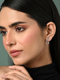 CLARA - Women 925 Silver Plated Swiss Zirconia Serenity Drop Earrings