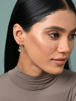 CLARA - Women 925 Silver Plated Swiss Zirconia Teardrop Drop Earrings