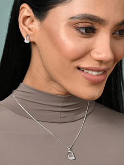 CLARA - Women 925 Silver Plated Swiss Zirconia Gemma Jewellery Set