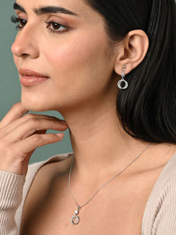 CLARA - Women 925 Silver Plated Swiss Zirconia Circle of Joy Jewellery Set