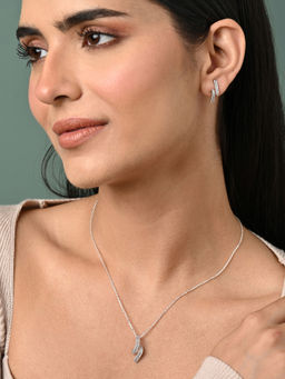 CLARA - Women 925 Silver Plated Swiss Zirconia Curl Jewellery Set