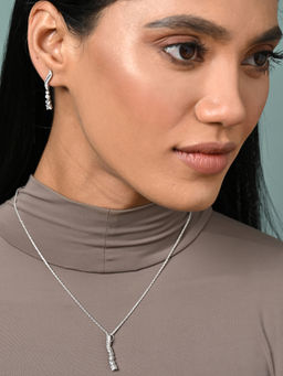 CLARA - Women 925 Silver Plated Swiss Zirconia Wave Jewellery Set