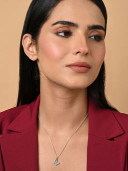 CLARA - Women 925 Silver Plated Zirconia Green Butterfly Pendant Necklace