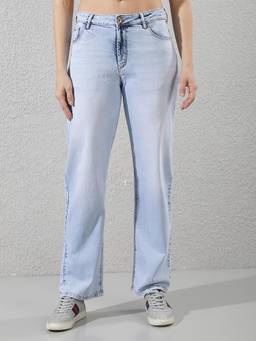 CRIMSOUNE CLUB - Women's Elegant Blue Straight Jeans