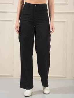 CRIMSOUNE CLUB - Women's Black Cargo Jeans