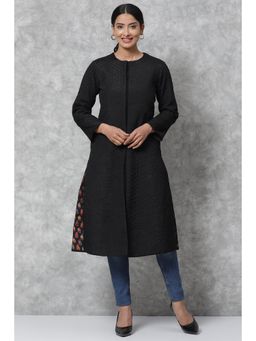 Biba - Women Polyester Black Long Jacket