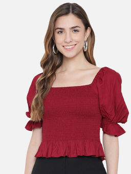 Trend Arrest - Solid Maroon Smoking Top
