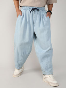 Campus Sutra - Mens Light Blue Baggy Denim Jeans