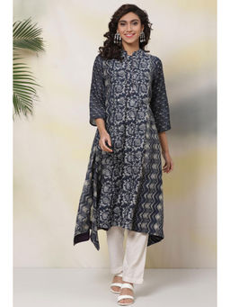 Biba - Navy Blue Flared Kurta