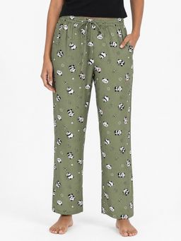 max - Green Printed Rayon Regular Pyjama