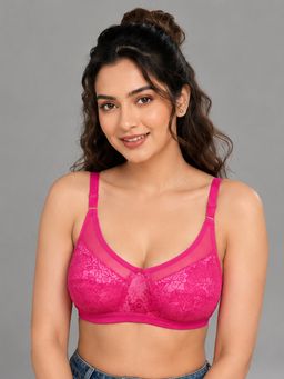 Mod & Shy - Pink Self Design Nylon Elastane Regular Bra