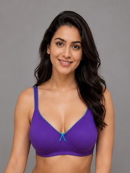 Mod & Shy - Purple Solid Cotton/Elastane Regular Bra