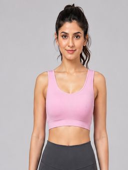 Mod & Shy - Pink Solid Nylon Elastane Regular Bra