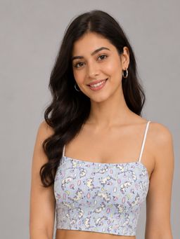 Mod & Shy - Grey Printed Nylon Elastane Regular Bra