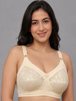 Mod & Shy - Beige Self Design Cotton Blend Regular Bra