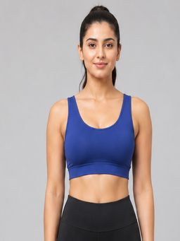 Mod & Shy - Blue Solid Nylon Elastane Regular Bra