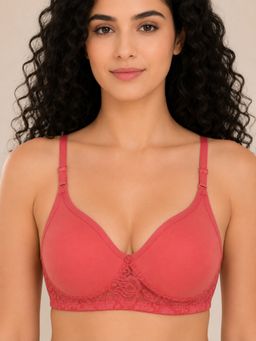 Mod & Shy - Coral Solid Cotton/Elastane Regular Bra