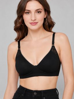 Mod & Shy - Black Solid Cotton/Elastane Regular Bra
