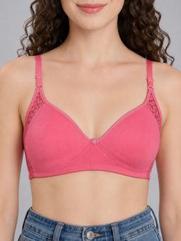Mod & Shy - Coral Solid Cotton/Elastane Regular Bra
