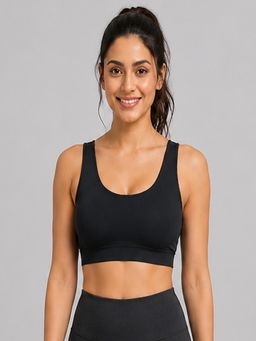 Mod & Shy - Black Solid Nylon Elastane Regular Bra