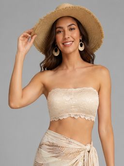 Mod & Shy - Beige Self Design Nylon Elastane Regular Bra