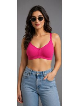 Mod & Shy - Pink Solid Cotton/Elastane Regular Bra