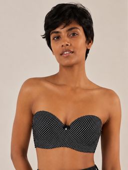 Mod & Shy - Black Printed Nylon Elastane Regular Bra