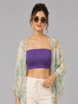 Mod & Shy - Purple Solid Nylon Elastane Regular Bra