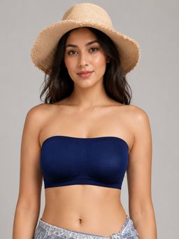 Mod & Shy - Navy Blue Solid Nylon Elastane Regular Bra