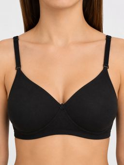 Mod & Shy - Black Solid Cotton/Elastane Regular Bra