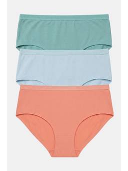 Zivame - Multi-Color Solid Cotton Blend Regular Hipster (Pack of 3)