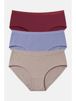 Zivame - Multi-Color Solid Cotton Blend Regular Hipster (Pack of 3)