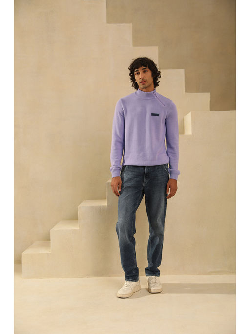 PRIMAL GRAY Lavender Cotton Knit Sweater Turtleneck Sweater