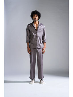 PRIMAL GRAY - Grey Recycled Cotton Blazer Shirt