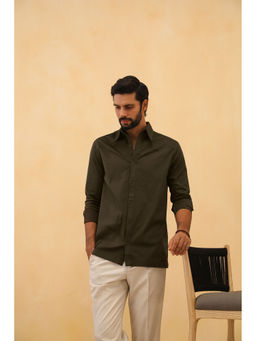 PRIMAL GRAY - Olive Organic Cotton Oversize Loose Shirt