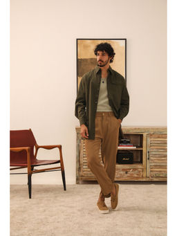 PRIMAL GRAY - Olive Organic Cotton Extra Long Shirt