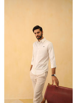 PRIMAL GRAY - White Organic Cotton Pleated Shirt