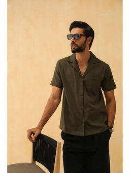 PRIMAL GRAY - Olive Organic Cotton Laid Back Shirt