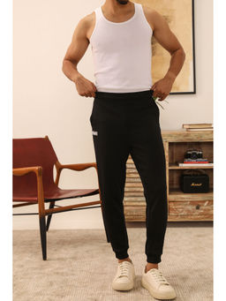 PRIMAL GRAY - Black Polyester Athleisure Joggers Pants